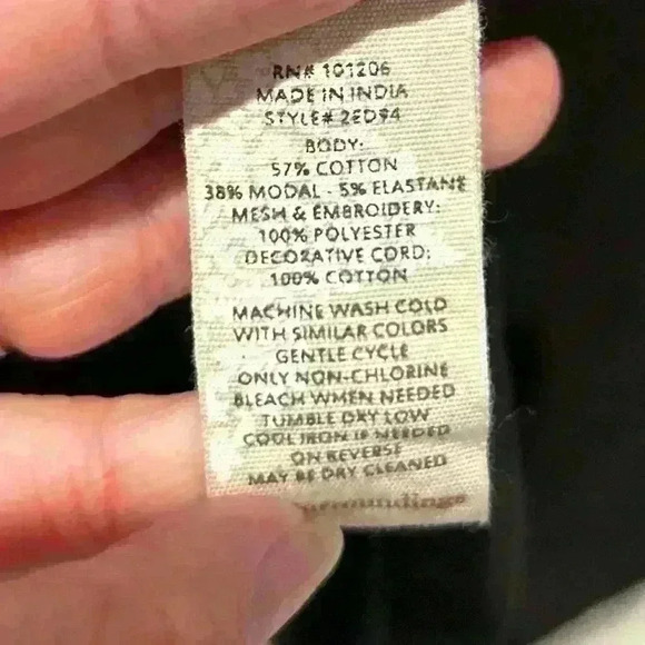 Soft surroundings lace embroidered pull over top sz. XL. Boho feminine casual - Picture 4 of 7